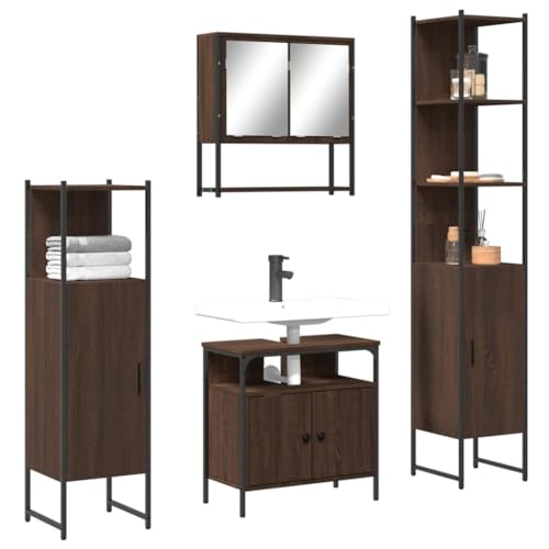 Qnhdfrt Badmöbel-Set Braun Eichen-Optik mit Spiegelschrank Waschbeckenunterschrank und Schränken – Viel Stauraum Platzsparendes Design für Ihr Badezimmer Qnhdfrt Badmöbel-Set Braun Eichen-Optik mit Spiegelschrank Waschbeckenunterschrank und Schränken – Viel Stauraum Platzsparendes Design für Ihr Badezimmer von Qnhdfrt