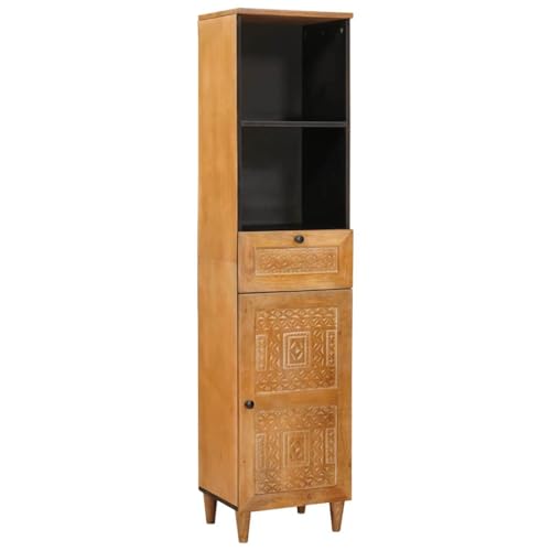 Qnhdfrt Badmöbel aus Mangoholz Hellbraun 160 cm Hochschrank mit Flächenbündige Tür und Stauraum Modernes Design für Schlafzimmer Flur und Gäste WC Qnhdfrt Badmöbel aus Mangoholz Hellbraun 160 cm Hochschrank mit Flächenbündige Tür und Stauraum Modernes Design für Schlafzimmer Flur und Gäste WC von Qnhdfrt