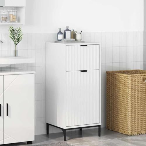 Qnhdfrt Badschrank Hochglanz-Weiß 39,5 x 36 x 88 cm robuster Holzwerkstoff mit verstellbaren Füßen und viel Stauraum Modernes Design für Bad Gäste-WC und Flur von Qnhdfrt