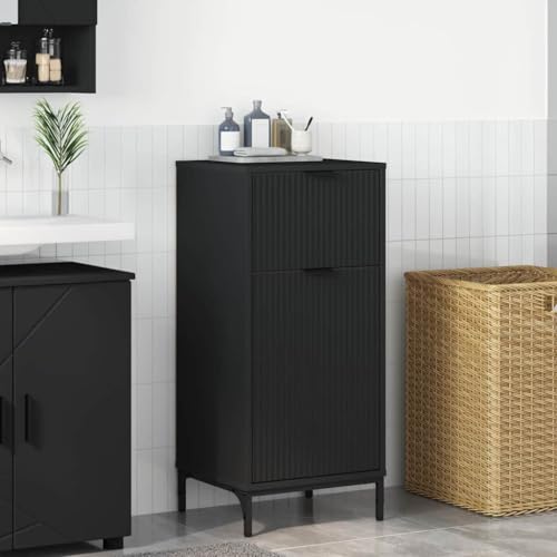 Qnhdfrt Badschrank Schwarz 39,5 x 36 x 88 cm Holzwerkstoff Modernes Design Robuste Konstruktion Viel Stauraum für Badezimmer WC Flur und Küche von Qnhdfrt