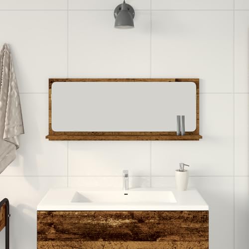 Qnhdfrt Badspiegel Altholz Braun 90x10,5x37 cm Wandspiegel mit bruchsicherer Acryloberfläche für Badezimmer, Holzwerkstoff, verwitterte Oberfläche, wandmontiert Qnhdfrt Badspiegel Altholz Braun 90x10,5x37 cm Wandspiegel mit bruchsicherer Acryloberfläche für Badezimmer, Holzwerkstoff, verwitterte Oberfläche, wandmontiert von Qnhdfrt