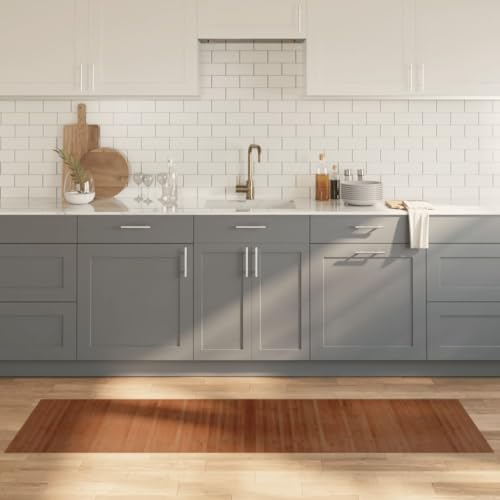 Qnhdfrt Bambusläufer Braun 60x200 cm Rutschfester Wohnzimmerteppich Moderner Bambusteppich Robustes Material für Living Room Corridor and Bedroom von Qnhdfrt