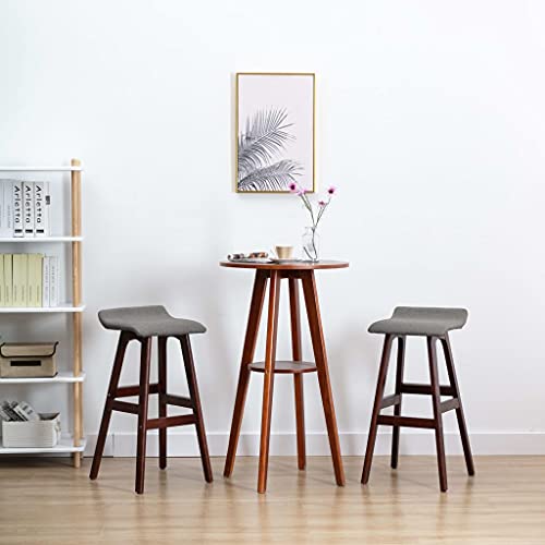 Qnhdfrt Barhocker 2 STK. Dunkelgrau Stoff, Moderner Barstuhl mit Weicher Polsterung und Fußstütze, 41 x 42 x 79 cm, Stabil aus Buchenholz für Küche Wohnzimmer und Outdoor von Qnhdfrt