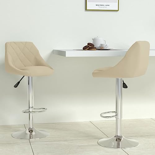 Qnhdfrt Barhocker 2er Set Creme, Höhenverstellbare Drehhocker mit Samtbezug und Fußstütze, Verchromtes Stahlgestell für Küche Bar und Outdoor, 360° Drehbar, Max. 110 kg Qnhdfrt Barhocker 2er Set Creme, Höhenverstellbare Drehhocker mit Samtbezug und Fußstütze, Verchromtes Stahlgestell für Küche Bar und Outdoor, 360° Drehbar, Max. 110 kg von Qnhdfrt