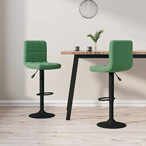 Qnhdfrt Barhocker 2er Set Dunkelgrün, Höhenverstellbare Barstühle aus Samt mit Chromstahl Gestell, Drehbar 360 Grad, Mit Fußstütze, Für Küche Bar und Outdoor Bereich von Qnhdfrt