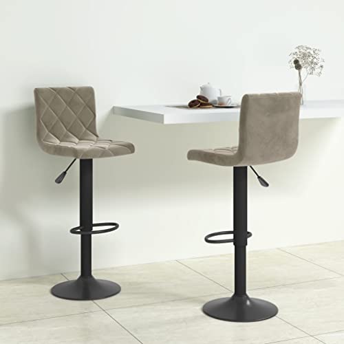 Qnhdfrt Barhocker 2er Set Höhenverstellbar mit Gasdruckfeder, Drehbarer Samt Hocker mit Fußstütze, Moderner Küchenhocker für Bar Esszimmer und Outdoor, Hellgrau Schwarz Qnhdfrt Barhocker 2er Set Höhenverstellbar mit Gasdruckfeder, Drehbarer Samt Hocker mit Fußstütze, Moderner Küchenhocker für Bar Esszimmer und Outdoor, Hellgrau Schwarz von Qnhdfrt
