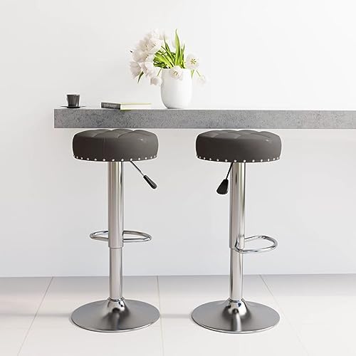 Qnhdfrt Barhocker 2er Set Schwarz, Höhenverstellbare Barstühle mit Gasdruckfeder und Fußstütze, Weicher Stoffbezug & Verchromtes Stahlgestell, 38,5 x 38,5 x 63-83 cm, Drehbar für Küche Bar und Outdoor von Qnhdfrt