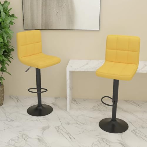 Qnhdfrt Barhocker 2er Set Senfgelb Höhenverstellbare Drehhocker mit Fußstütze und Gasdruckfeder Weicher Stoffbezug für Küche Bar und Outdoor Qnhdfrt Barhocker 2er Set Senfgelb Höhenverstellbare Drehhocker mit Fußstütze und Gasdruckfeder Weicher Stoffbezug für Küche Bar und Outdoor von Qnhdfrt