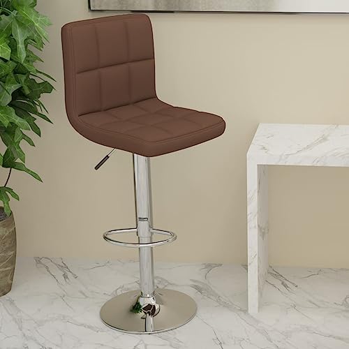 Qnhdfrt Barhocker Braun, Höhenverstellbarer Drehhocker aus Stoff mit Gasdruckfeder und Fußstütze, 40 x 47 x 90-111 cm, Bequem & Stabil für Küche Bar und Outdoor von Qnhdfrt
