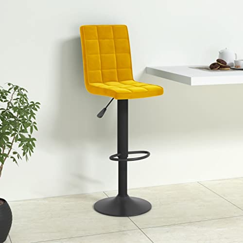 Qnhdfrt Barhocker Senfgelb, Höhenverstellbarer Drehhocker mit Samtbezug und Fußstütze, 40 x 52 x 102,5-124,5 cm, Robustes Stahlgestell für Küche Bar und Outdoor Qnhdfrt Barhocker Senfgelb, Höhenverstellbarer Drehhocker mit Samtbezug und Fußstütze, 40 x 52 x 102,5-124,5 cm, Robustes Stahlgestell für Küche Bar und Outdoor von Qnhdfrt