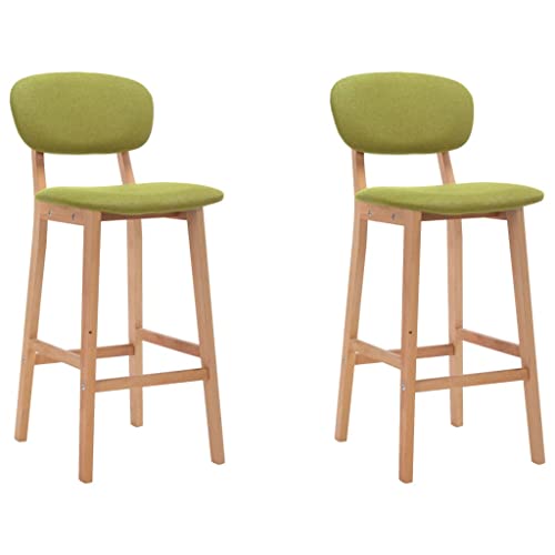 Qnhdfrt Barhocker Set 2 STK. Moderner Stoffhocker mit Fussstütze aus Massivem Buchenholz, Bequem & Stabil für Küche Bar Café und Outdoor, Grün 45 x 47 x 92 cm von Qnhdfrt