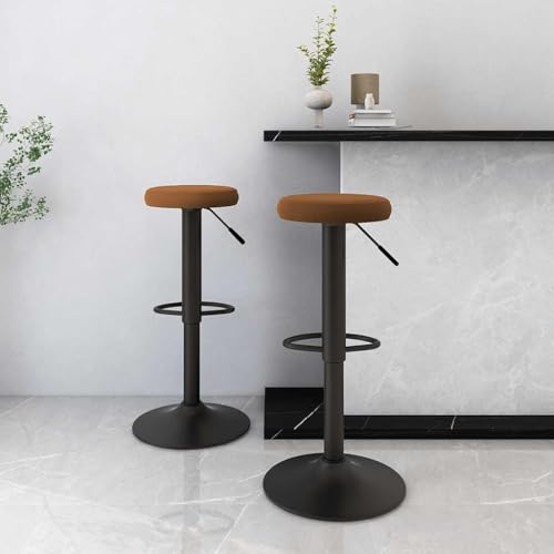 Qnhdfrt Barhocker Set 2 Stück, Höhenverstellbare Drehhocker mit Samtbezug & Gasdruckfeder, 360° Drehbar, Pulverbeschichtetes Stahlgestell, Braun für Kücheninsel Bar und Schminktisch Qnhdfrt Barhocker Set 2 Stück, Höhenverstellbare Drehhocker mit Samtbezug & Gasdruckfeder, 360° Drehbar, Pulverbeschichtetes Stahlgestell, Braun für Kücheninsel Bar und Schminktisch von Qnhdfrt