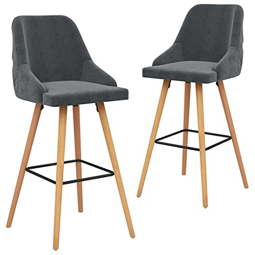 Qnhdfrt Barhocker Set aus 2 Stück, Moderner Barstuhl mit Samtbezug und Massivem Buchenholz, Dunkelgrau, 48 x 55 x 106 cm, Bequem & Stabil für Küche Bar und Café Qnhdfrt Barhocker Set aus 2 Stück, Moderner Barstuhl mit Samtbezug und Massivem Buchenholz, Dunkelgrau, 48 x 55 x 106 cm, Bequem & Stabil für Küche Bar und Café von Qnhdfrt