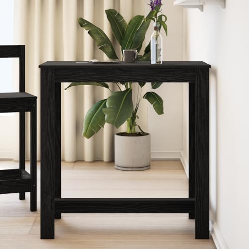 Qnhdfrt Bartisch Schwarz Eiche Holzwerkstoff 102x50x103,5 cm Moderner Küchentisch mit texturierter Oberfläche für kleine Räume Robuste Bauweise Kompaktes Design für Küche und Essbereich von Qnhdfrt