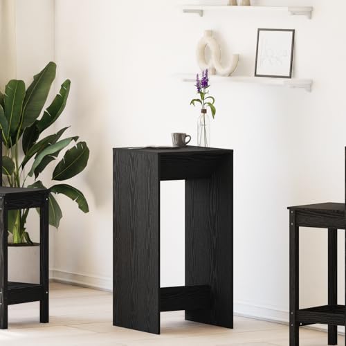 Qnhdfrt Bartisch Schwarz Massivholz Eiche Rechteckig 51x50x103,5 cm für Küche und Esszimmer mit robuster Konstruktion und Matte Oberfläche geeignet als Kleiner Esstisch oder Bistrotisch von Qnhdfrt