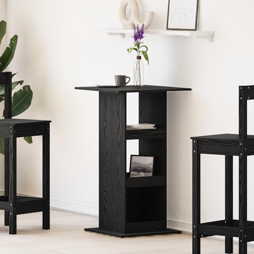 Qnhdfrt Bartisch mit Stauraum Schwarz Eiche 60x60x102 cm Rechteckig Holzwerkstoff für Esszimmer Küche Modernes Design von Qnhdfrt