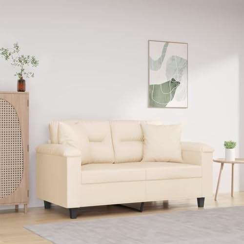 Qnhdfrt Beige 2-Sitzer Sofa mit Kissen 120 cm Sitzbreite aus Mikrofasergewebe Modernes Design Robustes Metallgestell Bequem für Wohnzimmer und Kleine Räume Qnhdfrt Beige 2-Sitzer Sofa mit Kissen 120 cm Sitzbreite aus Mikrofasergewebe Modernes Design Robustes Metallgestell Bequem für Wohnzimmer und Kleine Räume von Qnhdfrt
