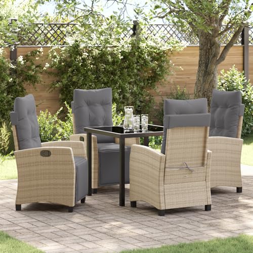 Qnhdfrt Beige Gartenliege Stühle 2er Set aus Poly Rattan, Verstellbare Lounge Sessel mit Polsterkissen für Garten Terrasse Balkon, Outdoor Möbel in Modernem Design Qnhdfrt Beige Gartenliege Stühle 2er Set aus Poly Rattan, Verstellbare Lounge Sessel mit Polsterkissen für Garten Terrasse Balkon, Outdoor Möbel in Modernem Design von Qnhdfrt