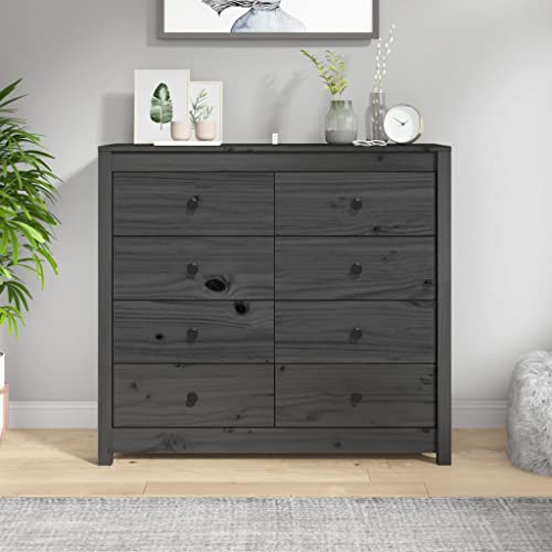 Qnhdfrt Beistellschrank Grau Massivholz Kiefer 100x40x90 cm mit Schubladen Landhausstil Design Stabile Oberplatte für Wohnzimmer Küche Flur Qnhdfrt Beistellschrank Grau Massivholz Kiefer 100x40x90 cm mit Schubladen Landhausstil Design Stabile Oberplatte für Wohnzimmer Küche Flur von Qnhdfrt