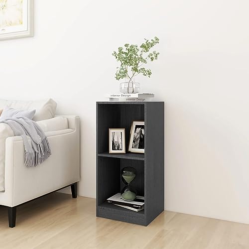 Qnhdfrt Beistellschrank Grau aus Massivholz Kiefer 35,5x33,5x76 cm mit 2 Fächern Robust für Aufbewahrung in Küche Garten Balkon Qnhdfrt Beistellschrank Grau aus Massivholz Kiefer 35,5x33,5x76 cm mit 2 Fächern Robust für Aufbewahrung in Küche Garten Balkon von Qnhdfrt