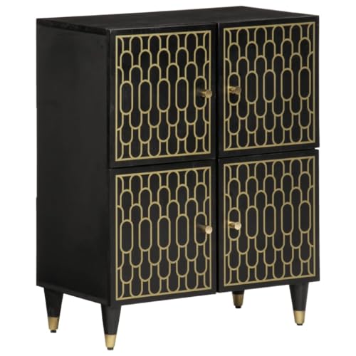 Qnhdfrt Beistellschrank Massivholz Mango 60x33x75 cm mit Handgeschnitzten Mustern und Schwarzem Finish Stilvoller Aufbewahrungsschrank für Wohnzimmer Flur oder Küche Qnhdfrt Beistellschrank Massivholz Mango 60x33x75 cm mit Handgeschnitzten Mustern und Schwarzem Finish Stilvoller Aufbewahrungsschrank für Wohnzimmer Flur oder Küche von Qnhdfrt