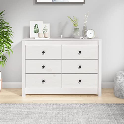 Qnhdfrt Beistellschrank Weiß Massivholz Kiefer 100x40x72 cm Sideboard mit Schubladen Landhausstil für Wohnzimmer Flur Schlafzimmer Qnhdfrt Beistellschrank Weiß Massivholz Kiefer 100x40x72 cm Sideboard mit Schubladen Landhausstil für Wohnzimmer Flur Schlafzimmer von Qnhdfrt