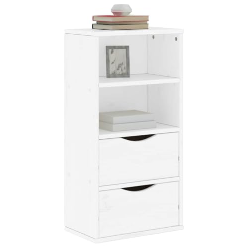 Qnhdfrt Beistellschrank Weiß Massivholz Kiefer mit 2 Schubladen und 2 Ablagen 40x24x79cm für Schlafzimmer Landhausstil Design Robust und Stilvoll Qnhdfrt Beistellschrank Weiß Massivholz Kiefer mit 2 Schubladen und 2 Ablagen 40x24x79cm für Schlafzimmer Landhausstil Design Robust und Stilvoll von Qnhdfrt