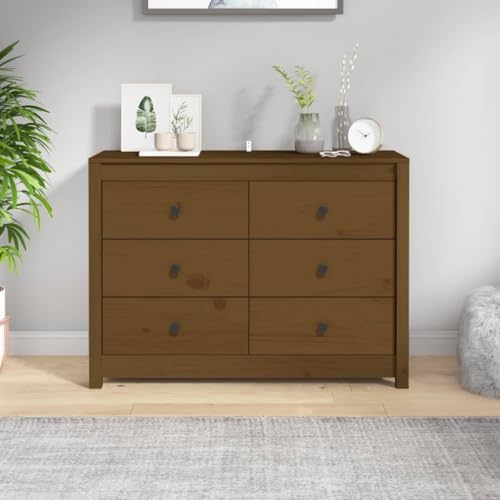 Qnhdfrt Beistellschrank aus Massivholz Kiefer Honigbraun 100x40x72 cm mit Schubladen Rustikales Design für Wohnzimmer Küche Flur und Büro Qnhdfrt Beistellschrank aus Massivholz Kiefer Honigbraun 100x40x72 cm mit Schubladen Rustikales Design für Wohnzimmer Küche Flur und Büro von Qnhdfrt
