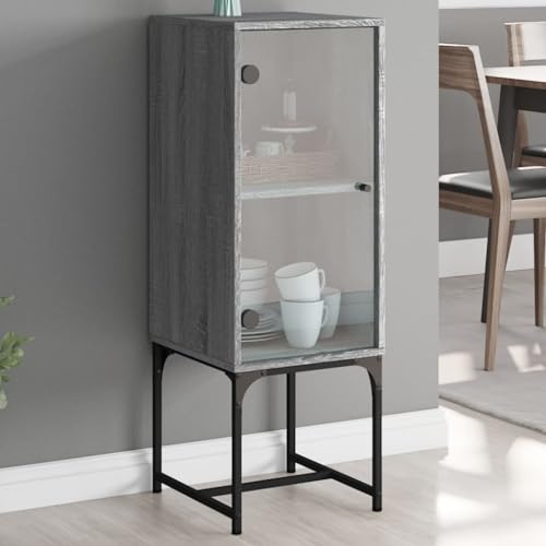 Qnhdfrt Beistellschrank mit Glastür Grau Sonoma 35x37x100 cm Langlebig Aufbewahrungsschrank für Wohnzimmer Flur Küche mit Wandhalterung Qnhdfrt Beistellschrank mit Glastür Grau Sonoma 35x37x100 cm Langlebig Aufbewahrungsschrank für Wohnzimmer Flur Küche mit Wandhalterung von Qnhdfrt