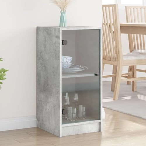 Qnhdfrt Beistellschrank mit Glastüren Betongrau 35x37x75,5 cm - Moderner Schrank für Wohnzimmer, Küche & Flur Qnhdfrt Beistellschrank mit Glastüren Betongrau 35x37x75,5 cm - Moderner Schrank für Wohnzimmer, Küche & Flur von Qnhdfrt