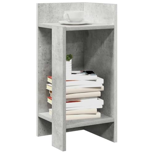 Qnhdfrt Beistelltisch 2er Set Betongrau Klein mit Ablage Holzwerkstoff Modernes Design Langlebig für Wohnzimmer Balkon Garten von Qnhdfrt