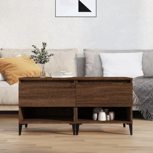 Qnhdfrt Beistelltisch 2er Set Braun Eichen-Optik 50x46x50 cm mit Schublade Industrielles Design Metallfüße für Wohnzimmer und Indoor-Bereiche Qnhdfrt Beistelltisch 2er Set Braun Eichen-Optik 50x46x50 cm mit Schublade Industrielles Design Metallfüße für Wohnzimmer und Indoor-Bereiche von Qnhdfrt