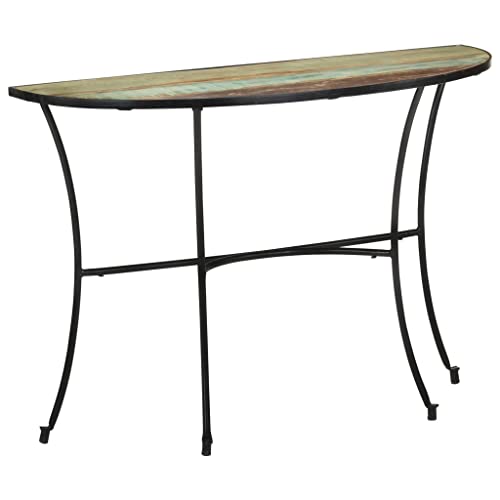 Qnhdfrt Beistelltisch Recyceltes Massivholz Halbkreis Design 110x40x77 cm Platzsparend Einzigartig für Wohnzimmer Flur Qnhdfrt Beistelltisch Recyceltes Massivholz Halbkreis Design 110x40x77 cm Platzsparend Einzigartig für Wohnzimmer Flur von Qnhdfrt