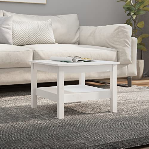 Qnhdfrt Beistelltisch Weiß Couchtisch Kleiner Tisch 55x55x40 cm Massivholz Kiefer Mit Regal Wohnzimmer Sofa Vintage Dekor Qnhdfrt Beistelltisch Weiß Couchtisch Kleiner Tisch 55x55x40 cm Massivholz Kiefer Mit Regal Wohnzimmer Sofa Vintage Dekor von Qnhdfrt