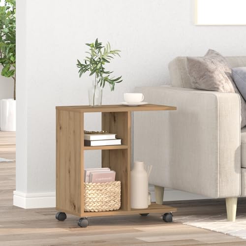 Qnhdfrt Beistelltisch mit Rollen Artisan Eiche Braun Kompakter Couchtisch für Wohnzimmer und Kleine Räume 50x30x55cm Holzwerkstoff Mattes Finish Leicht und Stabil Qnhdfrt Beistelltisch mit Rollen Artisan Eiche Braun Kompakter Couchtisch für Wohnzimmer und Kleine Räume 50x30x55cm Holzwerkstoff Mattes Finish Leicht und Stabil von Qnhdfrt