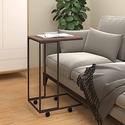 Qnhdfrt Beistelltisch mit Rollen Schwarz C-Design 40x30x63,5 cm aus Holzwerkstoff und Eisen - Kleiner Tisch mit Rollen für Wohnzimmer, Sofa oder Schlafzimmer als Couchtisch oder Nachttisch Qnhdfrt Beistelltisch mit Rollen Schwarz C-Design 40x30x63,5 cm aus Holzwerkstoff und Eisen - Kleiner Tisch mit Rollen für Wohnzimmer, Sofa oder Schlafzimmer als Couchtisch oder Nachttisch von Qnhdfrt