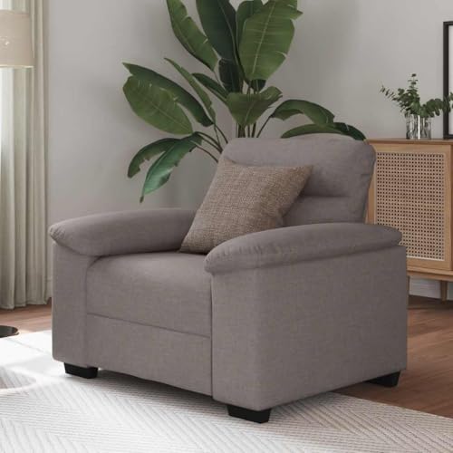 Qnhdfrt Bequemer Stoff Sessel Taupe 60 cm mit Weichem Polyester und Robustem Gestell für Entspannen Lesen Fernsehen in Wohnzimmer Büro Gästezimmer von Qnhdfrt