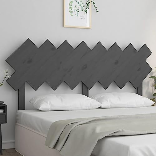Qnhdfrt Bett Kopfteil Grau 159,5x80,5 cm Kiefer Massivholz Modernes Design Wendbare Rückenlehne Komfortabler Halt fürs Lesen im Schlafzimmer von Qnhdfrt