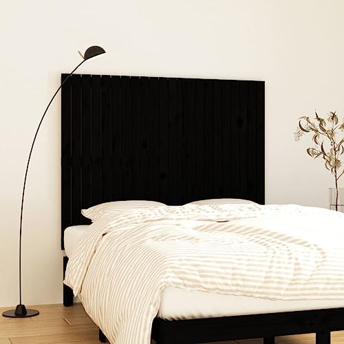 Qnhdfrt Bett Kopfteil Schwarz 140x3x110 cm Massivholz Kiefer Wandmontage Modernes Design Wendbar für Schlafzimmer und Gästezimmer von Qnhdfrt