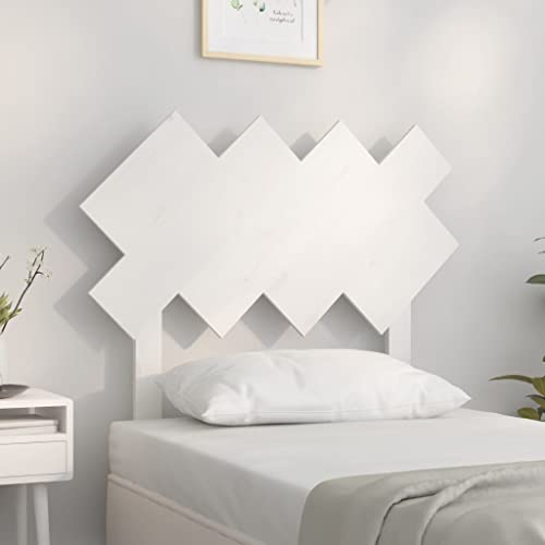 Qnhdfrt Bett Kopfteil Weiß 92x3x81 cm Kiefer Massivholz Rustikales Design Bequeme Rückenlehne für Gäste und Schlafzimmer von Qnhdfrt