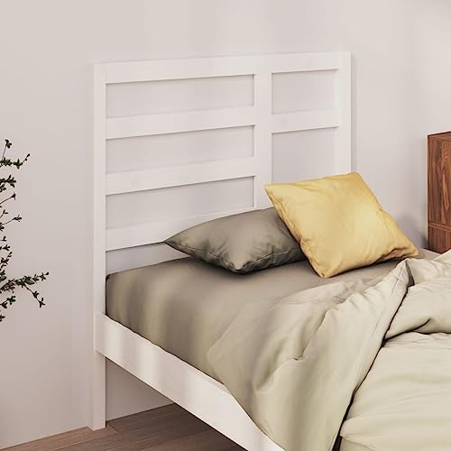 Qnhdfrt Bett Kopfteil Weiß 96x104 cm Kiefer Massivholz Modernes Design Massiver Kopfenden für Schlafzimmer mit rustikaler Maserung von Qnhdfrt