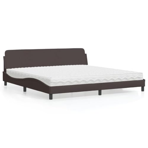 Qnhdfrt Bett mit Matratze Dover Dunkelbraun 200x200 cm Stoffbetten mit Kopfteil und Schaumstoffmatratze H2 H3 für erholsamen Schlaf und modernes Schlafzimmer Qnhdfrt Bett mit Matratze Dover Dunkelbraun 200x200 cm Stoffbetten mit Kopfteil und Schaumstoffmatratze H2 H3 für erholsamen Schlaf und modernes Schlafzimmer von Qnhdfrt
