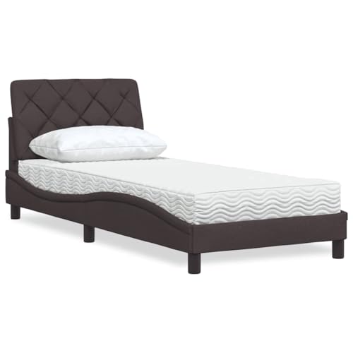 Qnhdfrt Bett mit Matratze Dunkelbraun 80x200 cm Stoffbetten mit Kopfteil und Lattenrost Bequemes Gästebett oder Jugendbett für Schlafzimmer und Gästezimmer Qnhdfrt Bett mit Matratze Dunkelbraun 80x200 cm Stoffbetten mit Kopfteil und Lattenrost Bequemes Gästebett oder Jugendbett für Schlafzimmer und Gästezimmer von Qnhdfrt