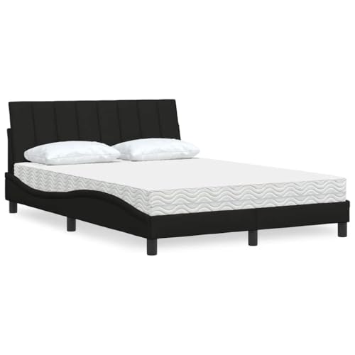 Qnhdfrt Bett mit Matratze Hanko Schwarz 140x190 cm Stoff Polyester Atmungsaktiv mit Schaumstoffmatratze und Kopfteil-Kissen für Schlafzimmer Gästebett oder Jugendzimmer Qnhdfrt Bett mit Matratze Hanko Schwarz 140x190 cm Stoff Polyester Atmungsaktiv mit Schaumstoffmatratze und Kopfteil-Kissen für Schlafzimmer Gästebett oder Jugendzimmer von Qnhdfrt