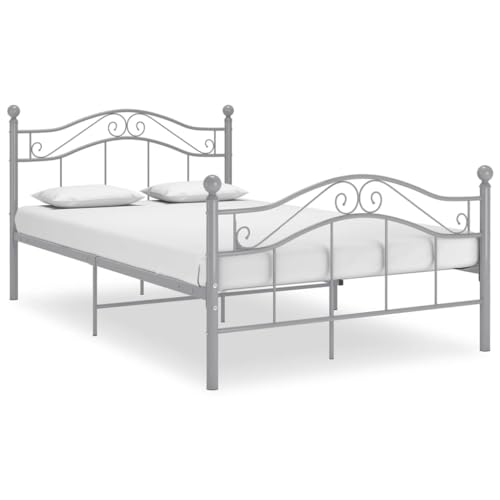 Qnhdfrt Bettgestell 120x200 cm Grau, pulverbeschichtetes Metall Doppelbett mit stabilen Latten, modernes Jugendbett Gästebett Daybed für Schlafzimmer Gästezimmer Qnhdfrt Bettgestell 120x200 cm Grau, pulverbeschichtetes Metall Doppelbett mit stabilen Latten, modernes Jugendbett Gästebett Daybed für Schlafzimmer Gästezimmer von Qnhdfrt