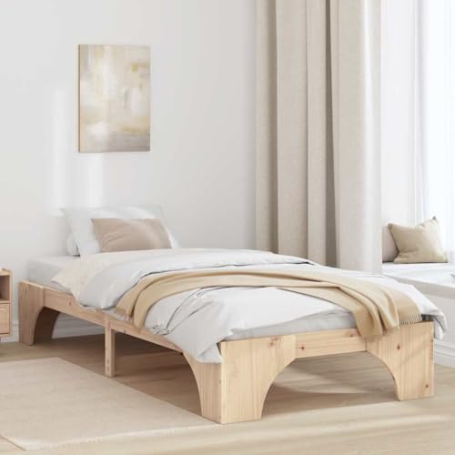 Qnhdfrt Bettgestell 80x200 cm aus massivem Kiefernholz Einzelbett mit minimalistischem Design und robuster Konstruktion für Schlafzimmer Qnhdfrt Bettgestell 80x200 cm aus massivem Kiefernholz Einzelbett mit minimalistischem Design und robuster Konstruktion für Schlafzimmer von Qnhdfrt