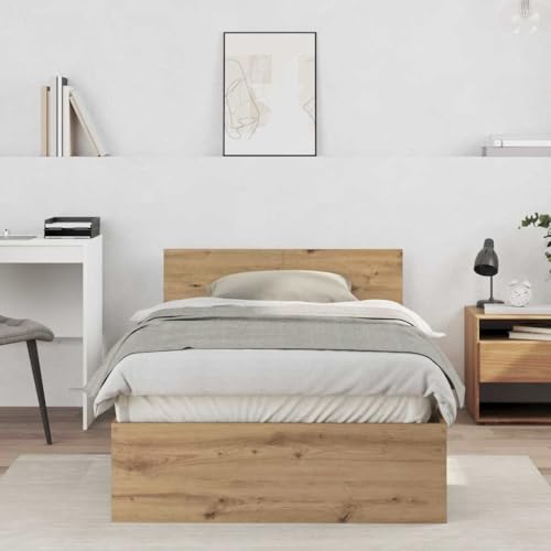 Qnhdfrt Bettgestell Artisan Eiche 100 x 200 cm Massivholzbett mit Rustikalem Design für Einzelpersonen Stabiles und Langlebiges Gästebett oder Jugendbett Qnhdfrt Bettgestell Artisan Eiche 100 x 200 cm Massivholzbett mit Rustikalem Design für Einzelpersonen Stabiles und Langlebiges Gästebett oder Jugendbett von Qnhdfrt