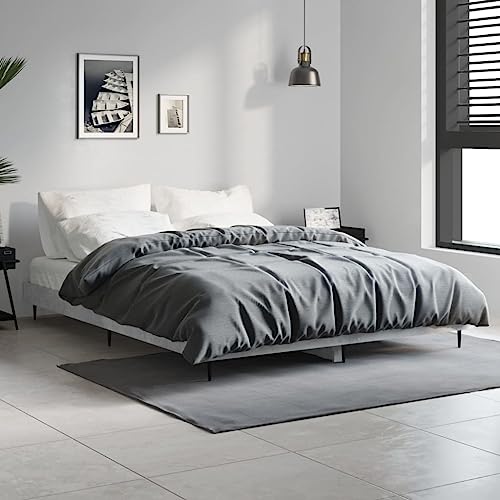 Qnhdfrt Bettgestell Betongrau 135x190 cm mit Metallbeinen und Sperrholzlatten Robustes Holzwerkstoff Design für Erholsamen Schlaf Gästebett oder Jugendbett Qnhdfrt Bettgestell Betongrau 135x190 cm mit Metallbeinen und Sperrholzlatten Robustes Holzwerkstoff Design für Erholsamen Schlaf Gästebett oder Jugendbett von Qnhdfrt