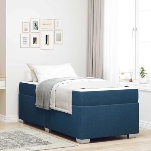 Qnhdfrt Bettgestell Blau 100 x 200 cm Modernes Design mit Hochdichter Schaumstoffmatratze Robuster Holzwerkstoffrahmen für Schlafzimmer Gästebett und Jugendzimmer Qnhdfrt Bettgestell Blau 100 x 200 cm Modernes Design mit Hochdichter Schaumstoffmatratze Robuster Holzwerkstoffrahmen für Schlafzimmer Gästebett und Jugendzimmer von Qnhdfrt