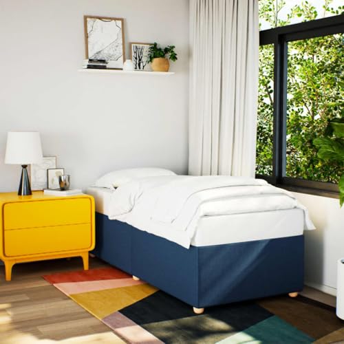 Qnhdfrt Bettgestell Blau 100x200 cm aus strapazierfähigem Polyester mit Lattenrost und verstärkten Füßen Modernes Single Bed für Jugendzimmer Gästezimmer oder Gästebett Qnhdfrt Bettgestell Blau 100x200 cm aus strapazierfähigem Polyester mit Lattenrost und verstärkten Füßen Modernes Single Bed für Jugendzimmer Gästezimmer oder Gästebett von Qnhdfrt